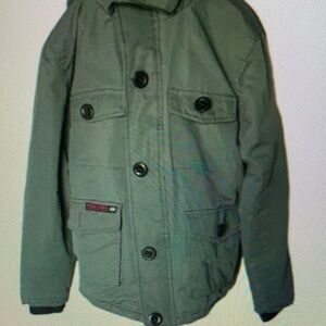 Cozy Olive Green Kids Puffer Jacket